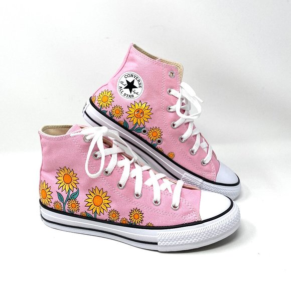 Converse Shoes - Converse CTAS Pink Hi Top Canvas Natural Sneaker W